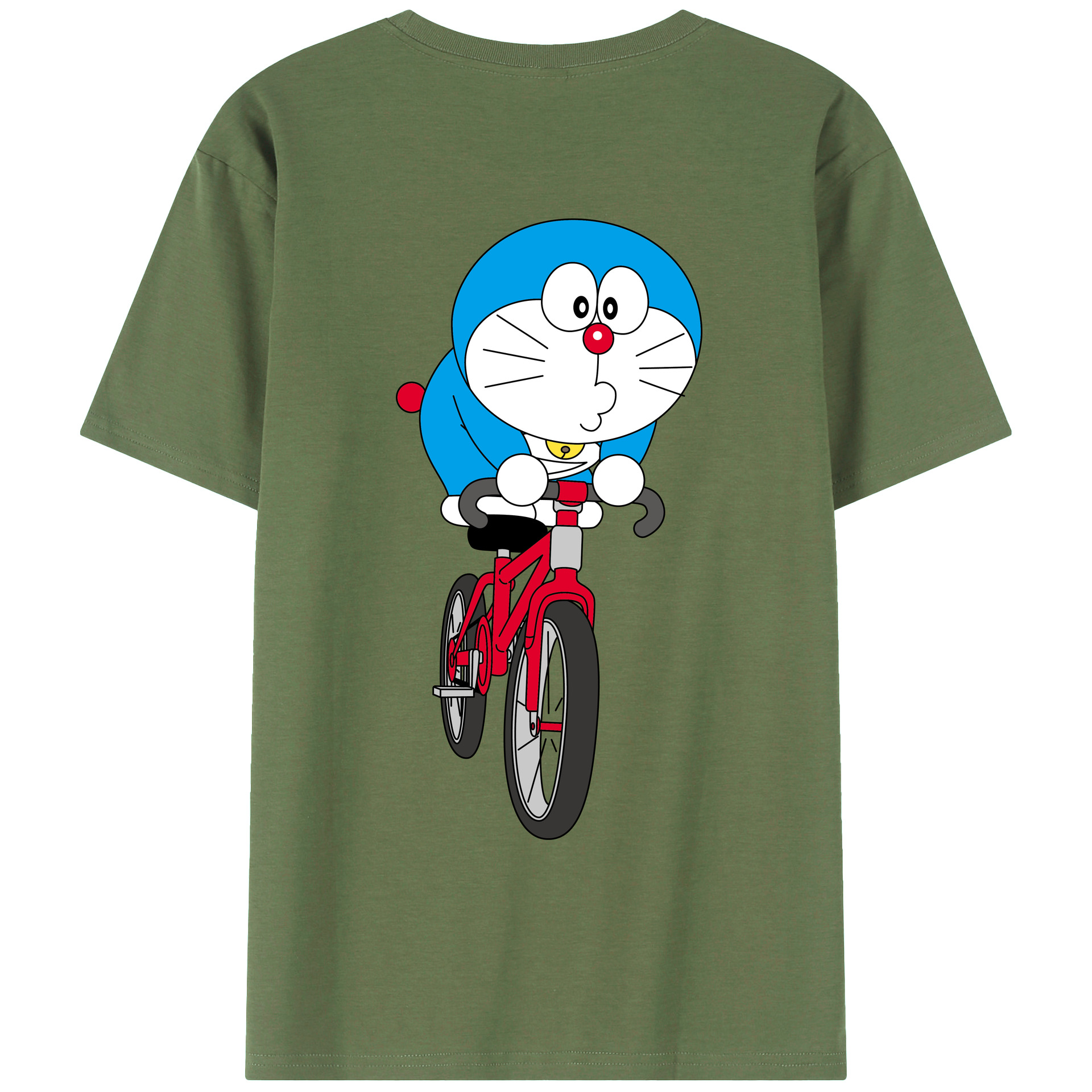 （画像用） ドラえもん Doraemon 綿100％ メンズ半袖Tシャツ（バックプリント） 通気性